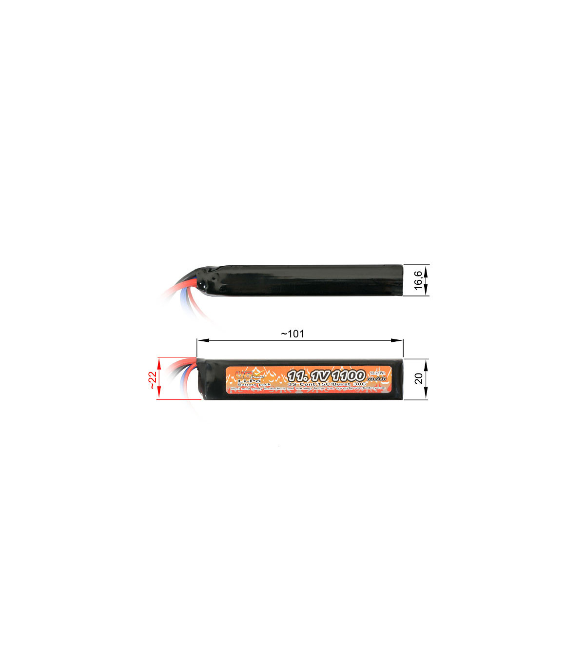 Μπαταρία VB Power Battery Li-Po 1100mAh 11,1V 15/30C T-Connector | Sabotage Oddal