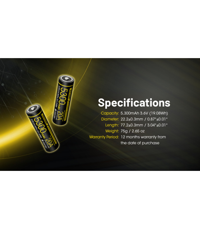 ΜΠΑΤΑΡΙΑ NITECORE 21700/ 5300mAh / HPI (τιμή τεμαχίου)