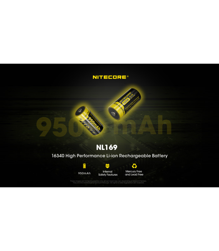 ΜΠΑΤΑΡΙΑ NITECORE RCR123A / 950mAh (τιμή τεμαχίου)