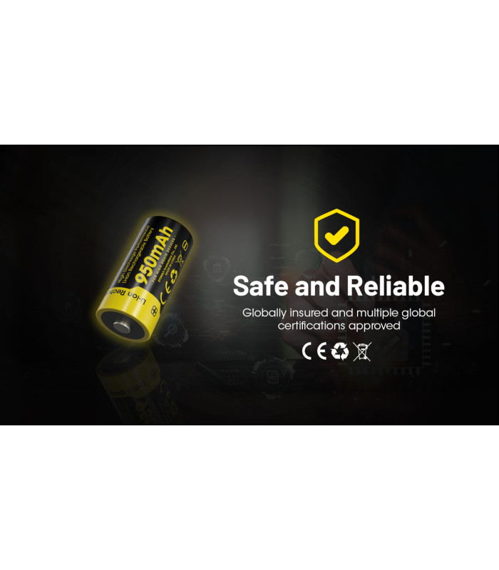 ΜΠΑΤΑΡΙΑ NITECORE RCR123A / 950mAh (τιμή τεμαχίου)
