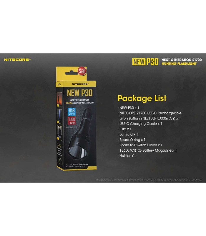 NITECORE P30 NEW + NL2150R