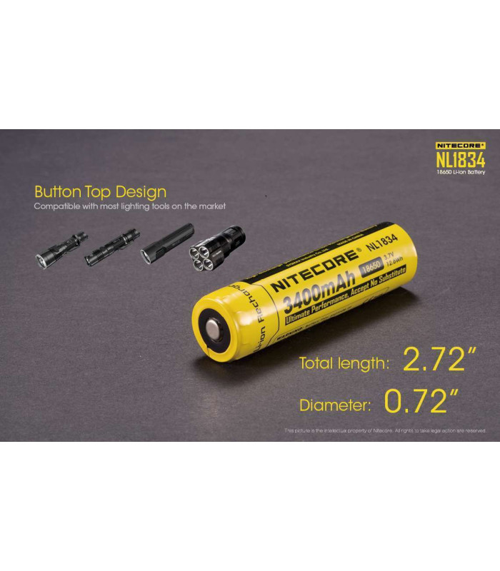 NITECORE NL 1834 BATTERY 18650 - 3400 mAh
