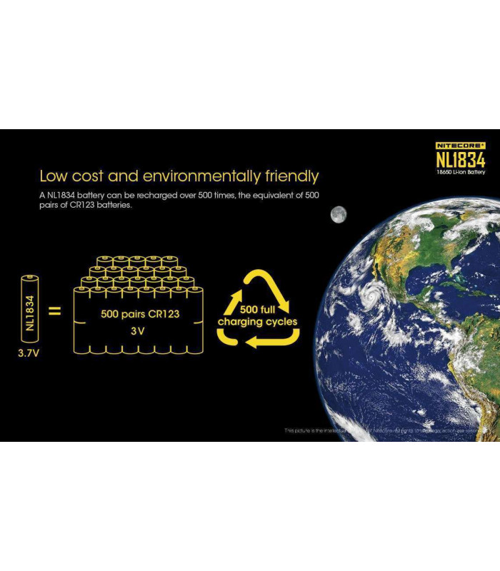 NITECORE NL 1834 BATTERY 18650 - 3400 mAh