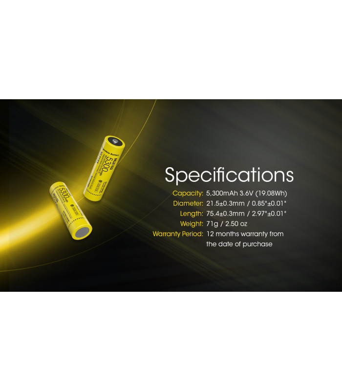 ΜΠΑΤΑΡΙΑ NITECORE 21700/ 5300mAh (τιμή τεμαχίου)