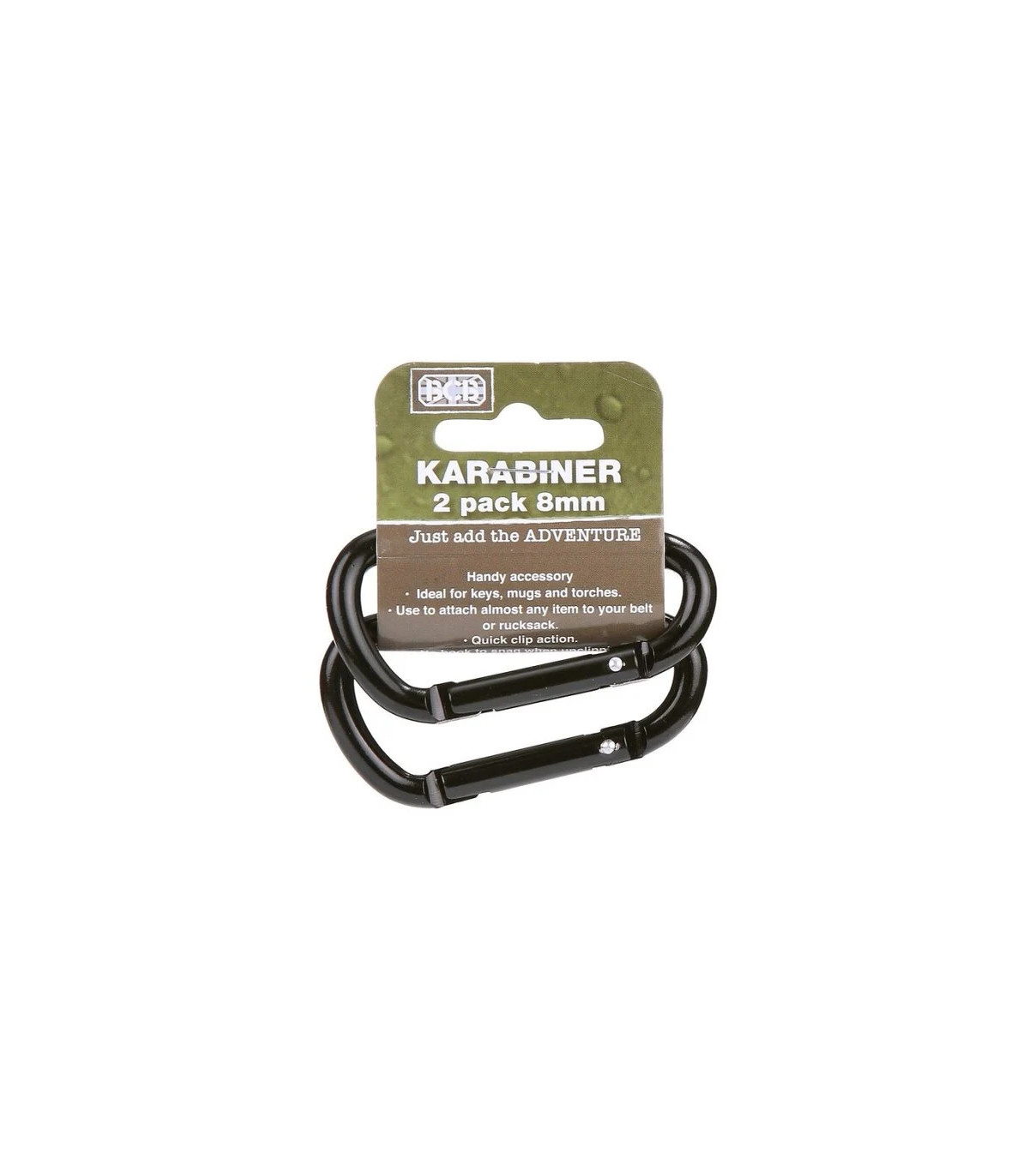 Κρίκος Μεταλλικός Καραμπίνερ BCB Carabiner 8mm CL114 Σετ 2 Τεμαχίων | Sabotage Oddal