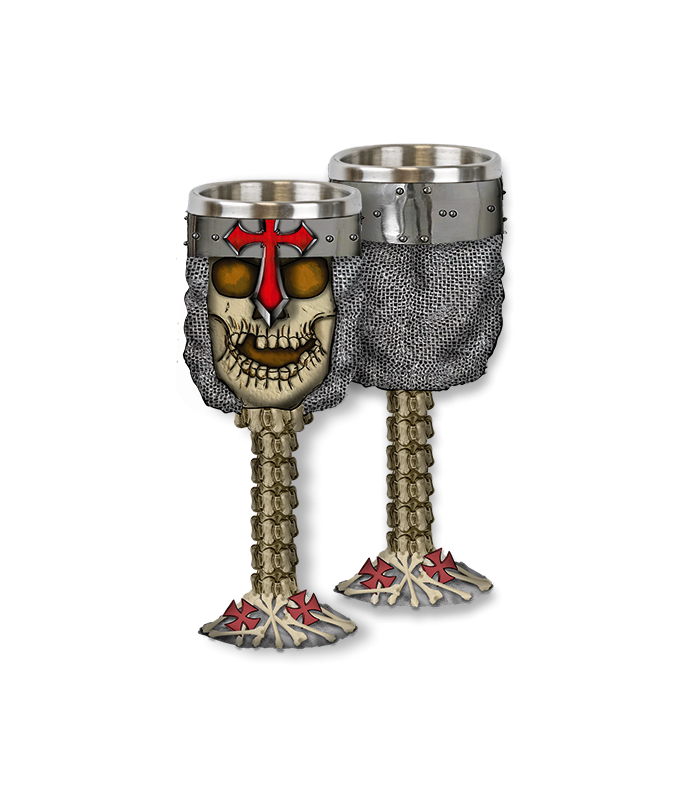ΠΟΤΗΡΙ ΔΙΑΚΟΣΜΗΤΙΚΟ TOLE10 Skull goblet. Templar Cross, 39419