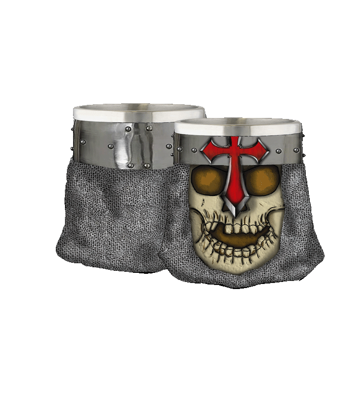 ΠΟΤΗΡΙ ΔΙΑΚΟΣΜΗΤΙΚΟ TOLE10 shot glass. Templar Cross skull, 39417