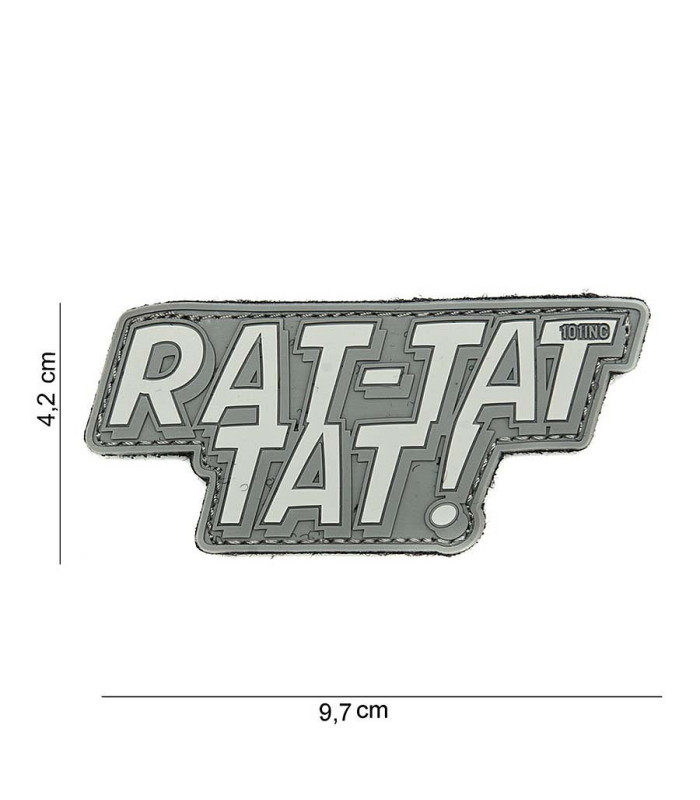 101 INC Decorative Patch 3D PVC Rat-Tat Tat Patch | Sabotage Oddal