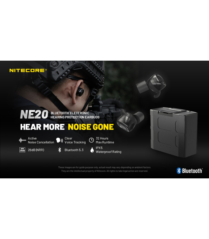 Ωτοασπίδες Ηλεκτρονικές NITECORE NE20, Black