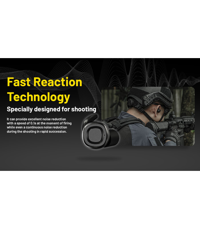 Ωτοασπίδες Ηλεκτρονικές NITECORE NE20, Black