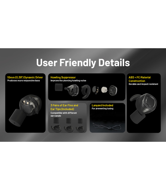 Ωτοασπίδες Ηλεκτρονικές NITECORE NE20, Black