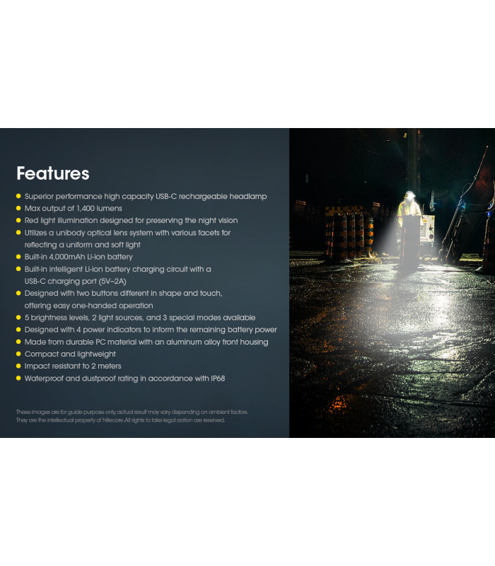 ΦΑΚΟΣ LED NITECORE HEADLAMP NU50, 1400Lm , 4000ma