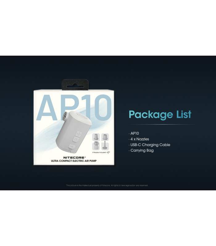 Ηλεκτρική Επαναφορτιζόμενη τρόμπα NITECORE AP10