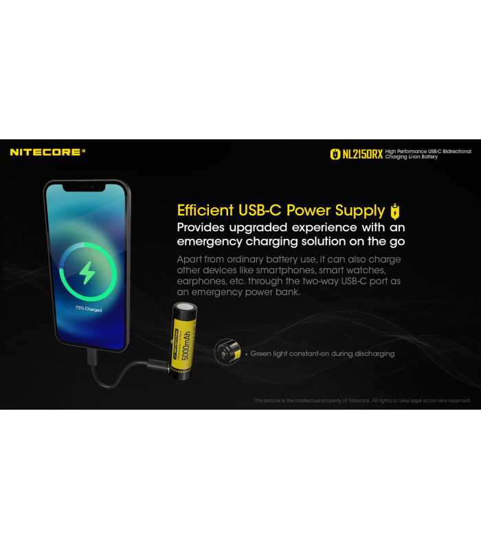 ΜΠΑΤΑΡΙΑ NITECORE 21700/ 5000mAh/ RX , USB-C