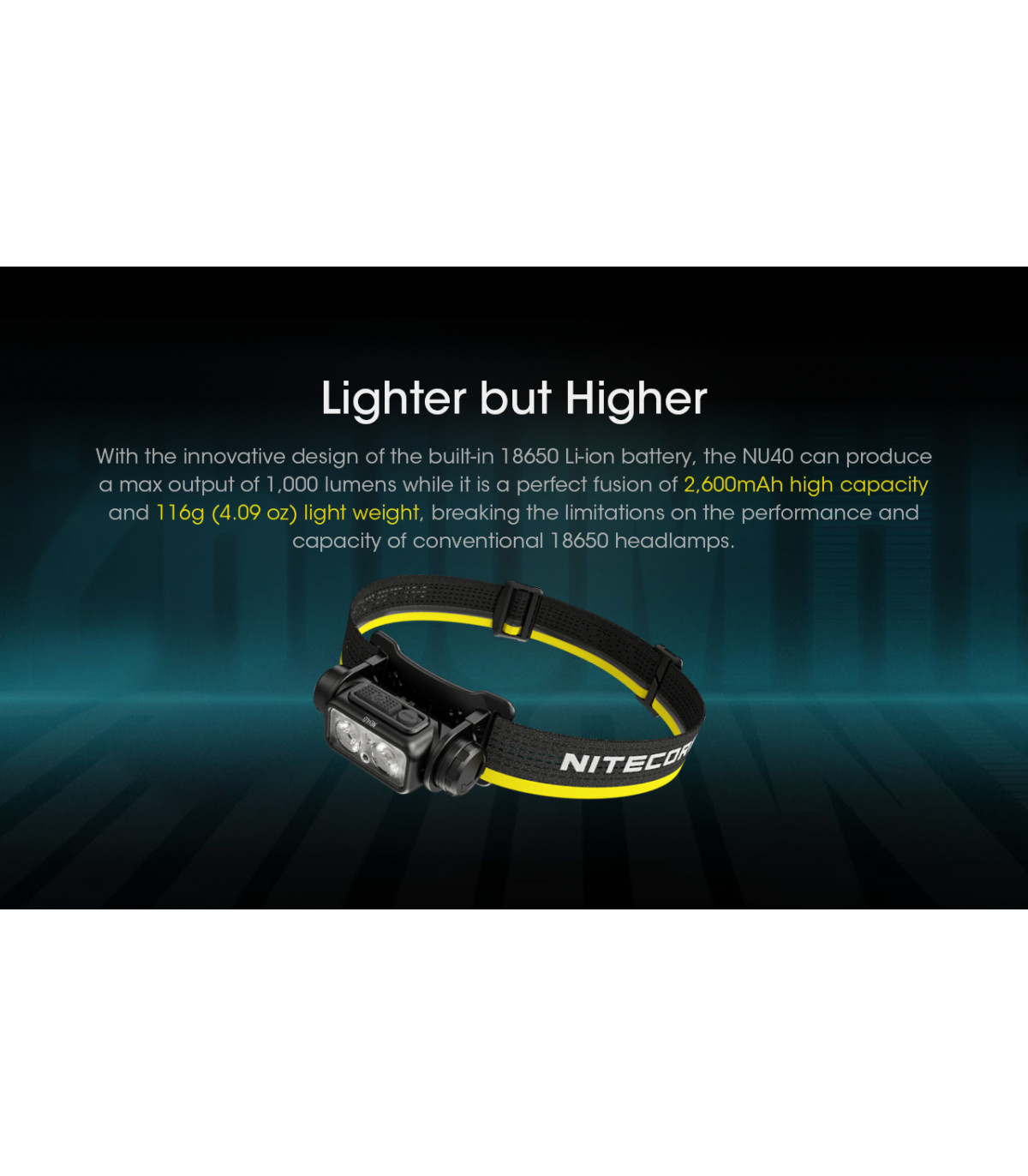 ΦΑΚΟΣ LED NITECORE HEADLAMP NU40, 1000Lm