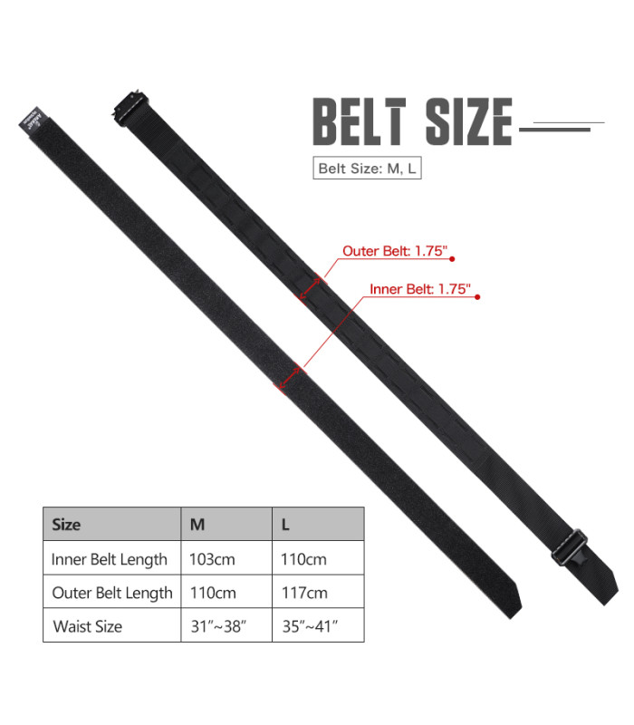 Ζώνη Επιχειρησιακή AMOMAX, Molle, Διπλή, Black, MD