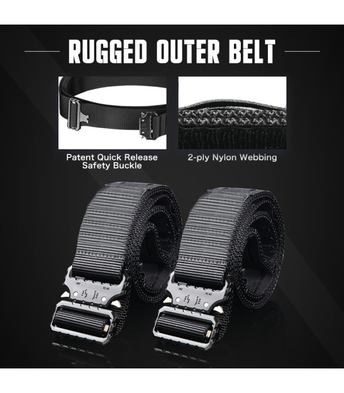 Ζώνη Επιχειρησιακή AMOMAX, Molle, Διπλή, Black, MD