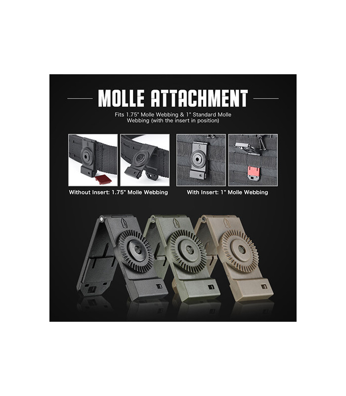 Molle Attachment SLIM Single , Black