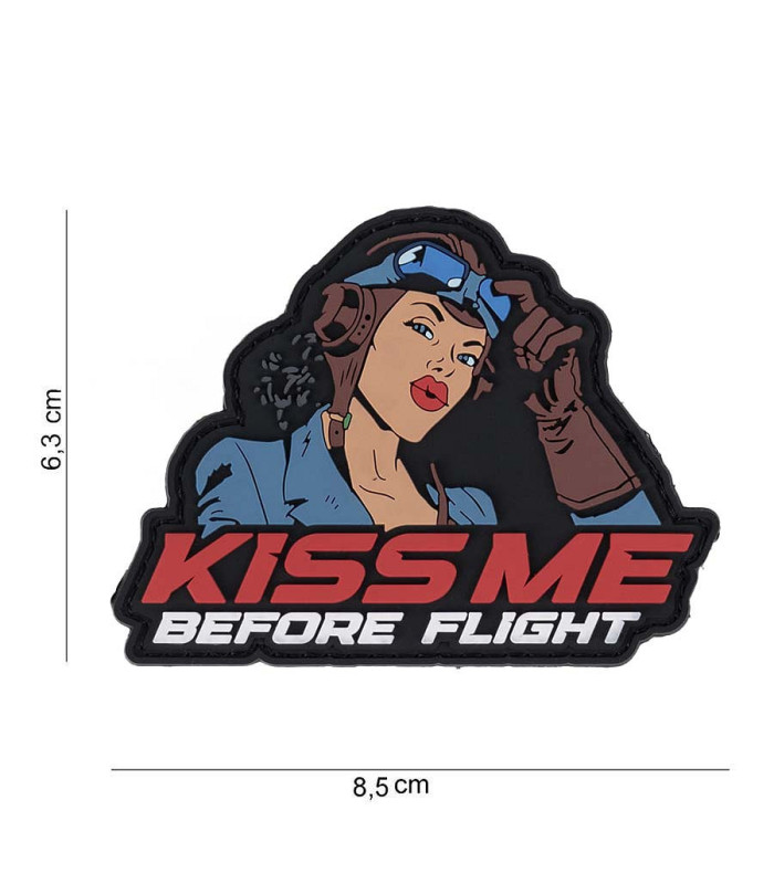 101 INC Decorative Patch 3D PVC Kiss me Before Flight | Sabotage Oddal