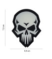 101 INC DECORATIVE PATCH 3D PVC PSYCHO SKULL GLOW IN THE DARK