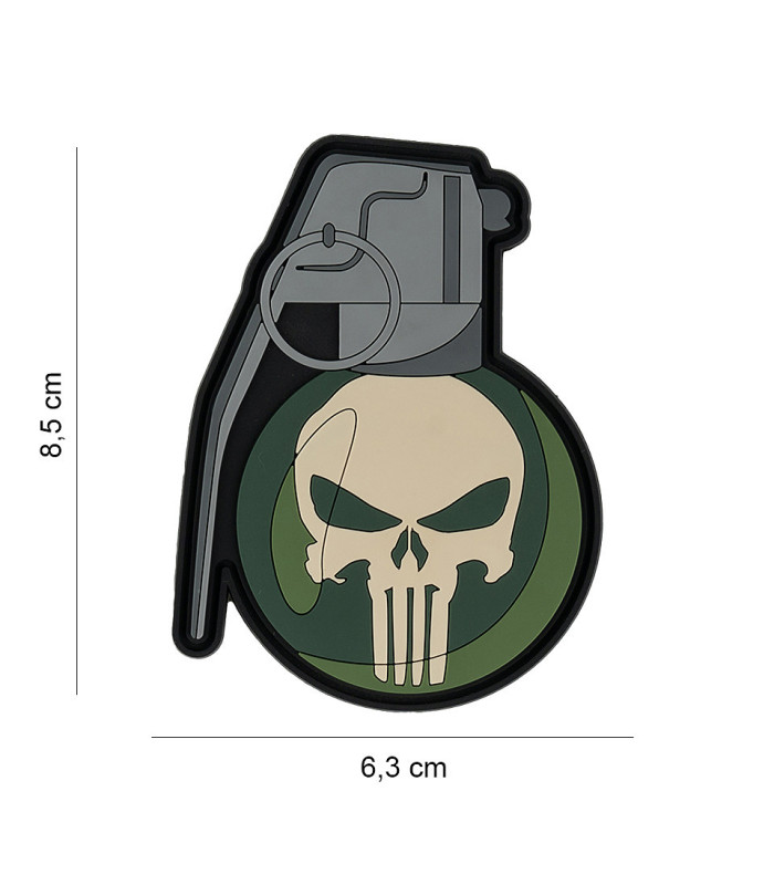 Διακοσμητικό σήμα 101 INC Patch 3D PVC Handgrenade Punish Skull | Sabotage Oddal