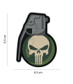 101 INC DECORATIVE PATCH 3D PVC HANDGRENADE PUNISH SKULL