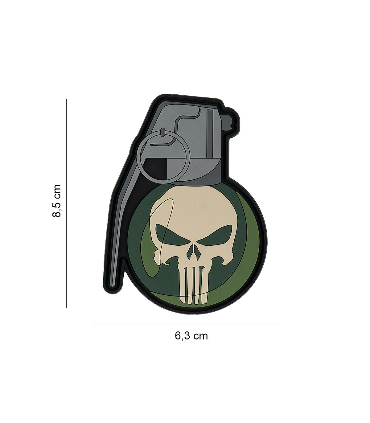 Διακοσμητικό σήμα 101 INC Patch 3D PVC Handgrenade Punish Skull | Sabotage Oddal
