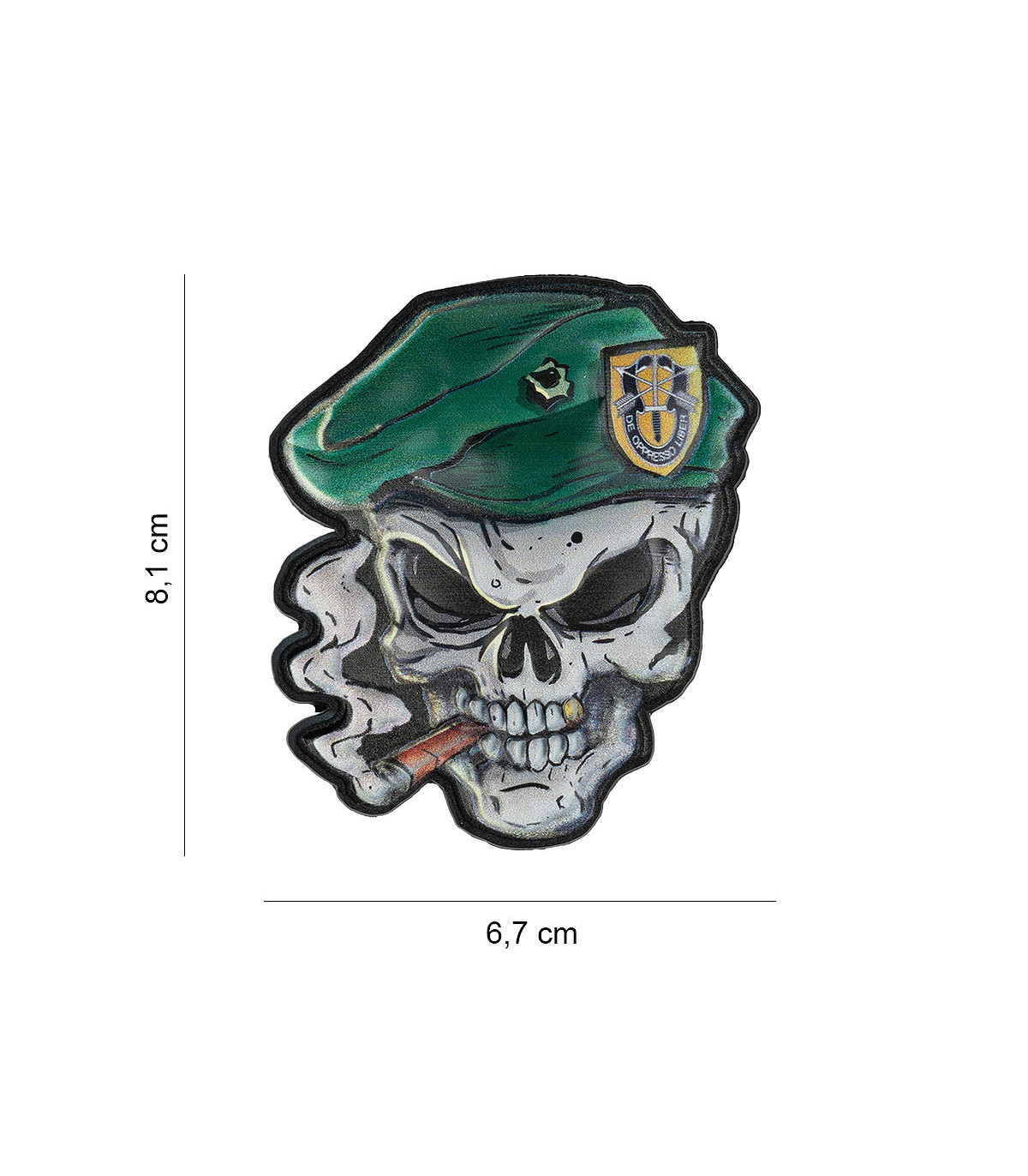 Διακοσμητικό Σήμα 101 INC Patch 3D UV PVC Skull Green Beret | Sabotage Oddal
