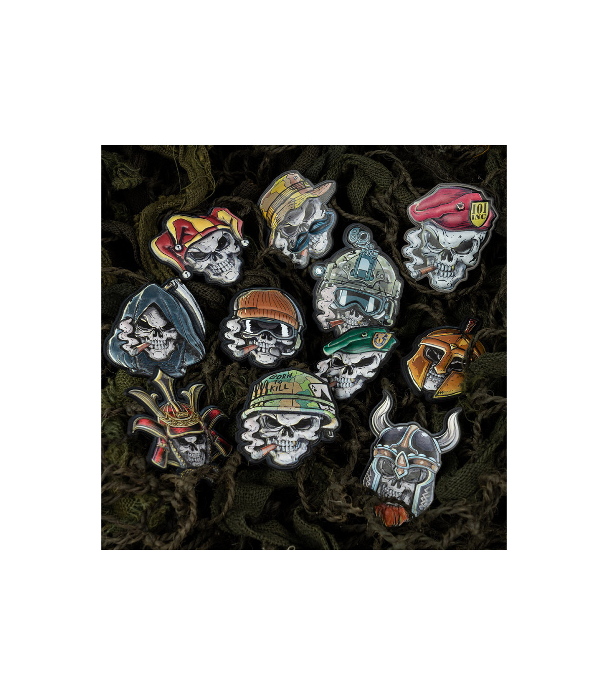 101 INC Decorative Patch 3D UV PVC Skull Vietnam Ace | Sabotage Oddal