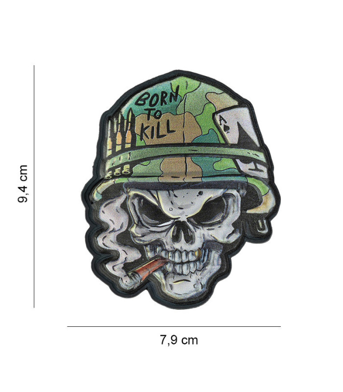 101 INC Decorative Patch 3D UV PVC Skull Vietnam Ace | Sabotage Oddal