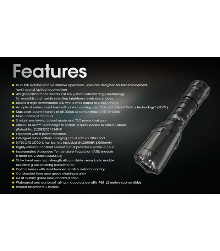ΦΑΚΟΣ LED NITECORE SMART RING SRT6i, 2100 Lumens