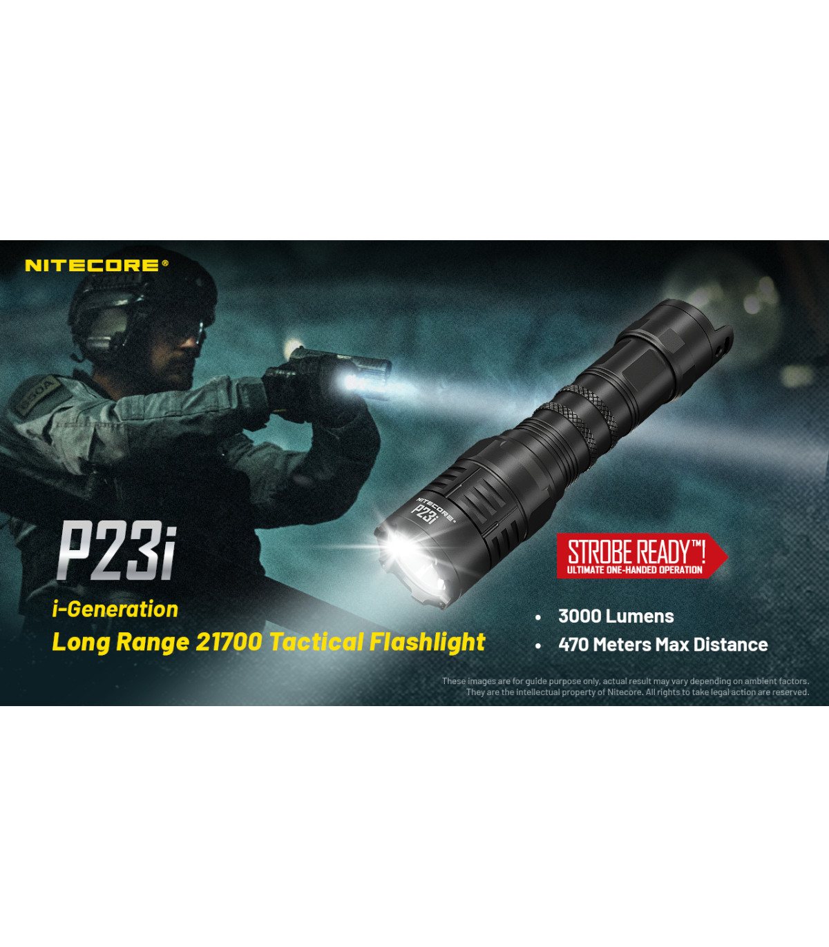 ΦΑΚΟΣ LED NITECORE PRECISE P23i, Tactical, Strobe Ready, 3000lm