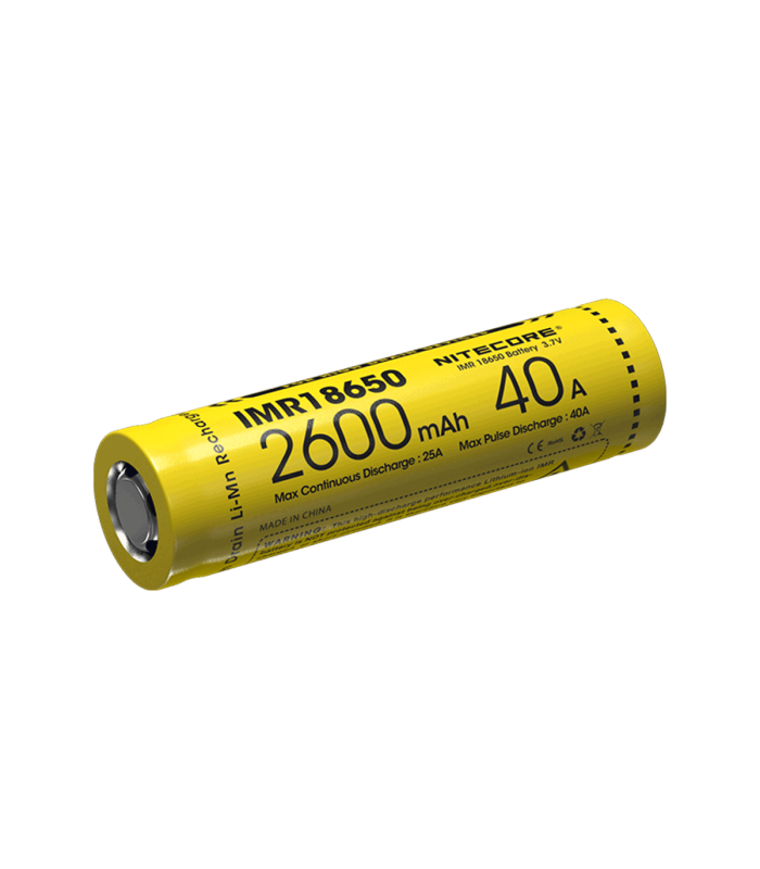 ΜΠΑΤΑΡΙΑ NITECORE IMR18650 2600mah 40A FlatTop (Ζεύγος)