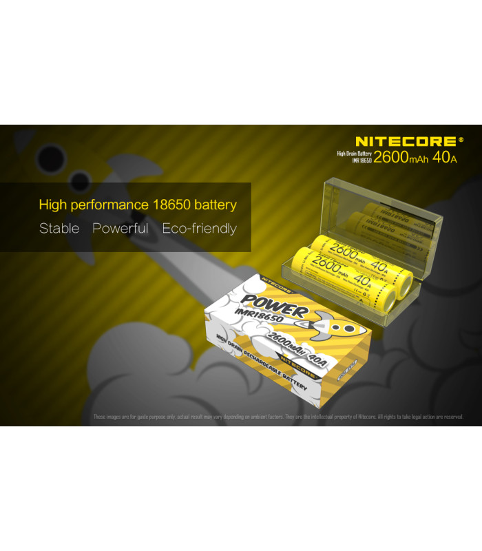 ΜΠΑΤΑΡΙΑ NITECORE IMR18650 2600mah 40A FlatTop (Ζεύγος)