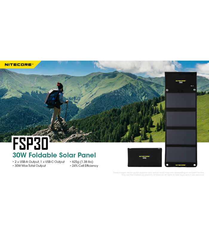 ΗΛΙΑΚΟ PANEL NITECORE FSP30, Φορητό, 30W