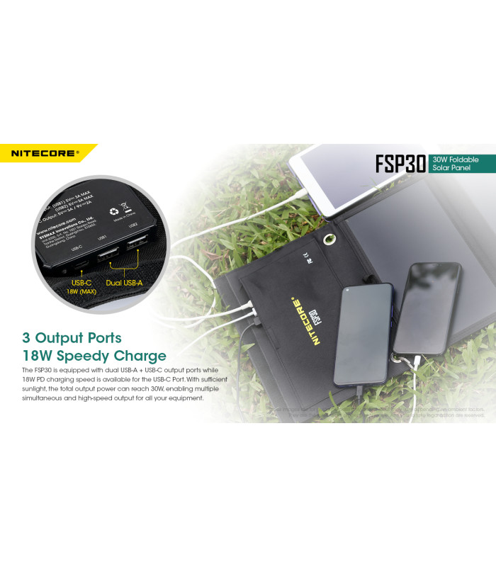 ΗΛΙΑΚΟ PANEL NITECORE FSP30, Φορητό, 30W