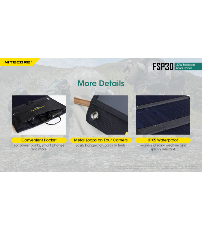 ΗΛΙΑΚΟ PANEL NITECORE FSP30, Φορητό, 30W
