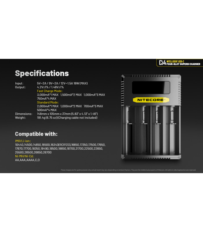 ΦΟΡΤΙΣΤΗΣ NITECORE Ci4, Τεσσάρων Θέσεων