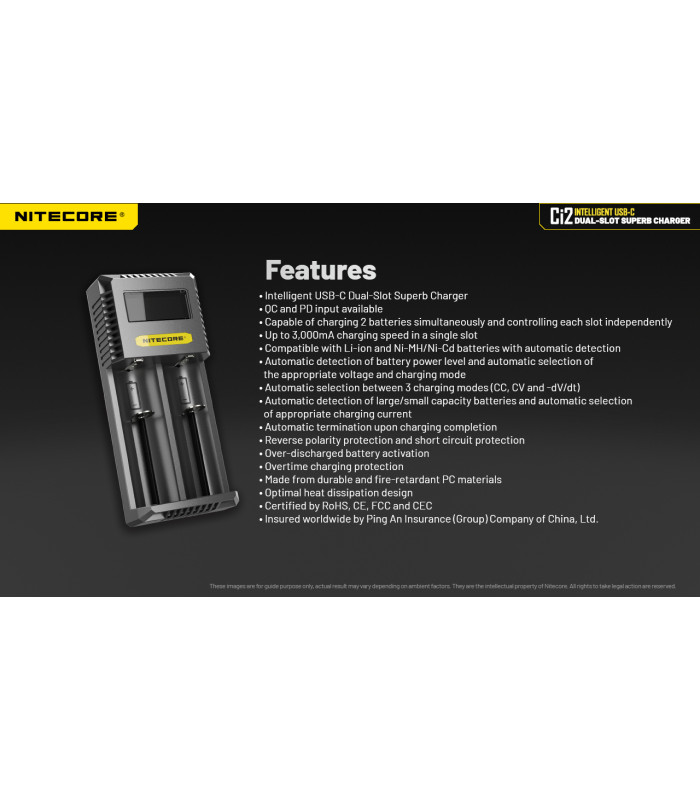 ΦΟΡΤΙΣΤΗΣ NITECORE Ci2, Δύο Θέσεων