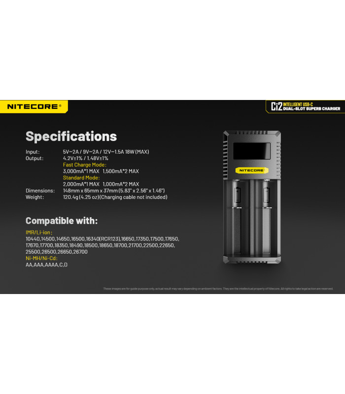 ΦΟΡΤΙΣΤΗΣ NITECORE Ci2, Δύο Θέσεων