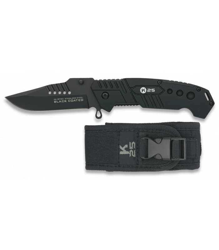 ΣΟΥΓΙΑΣ K25, Tactical pocket knife, BLACK COATED, 19780