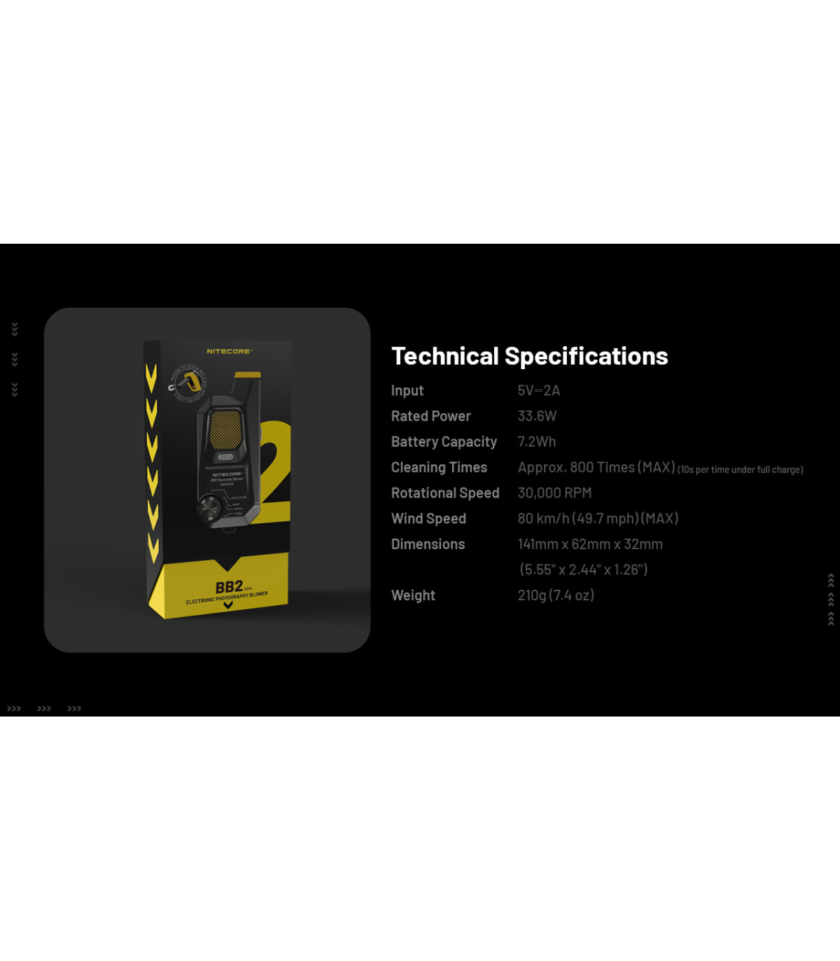 BLOWER BABY BB2, ΦΥΣΗΤΗΡΑΣ NITECORE