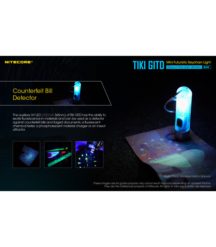 ΦΑΚΟΣ LED NITECORE TIKI GITD Blue, Glow-In-The-Dark, USB-C, 300 lumens
