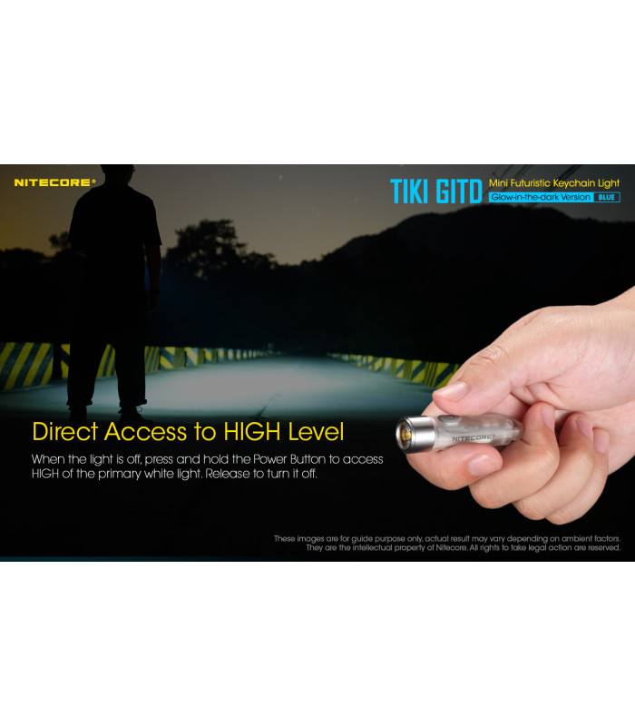 ΦΑΚΟΣ LED NITECORE TIKI GITD Blue, Glow-In-The-Dark, USB-C, 300 lumens