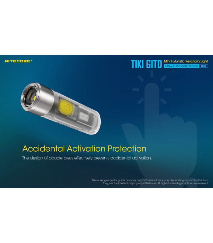 ΦΑΚΟΣ LED NITECORE TIKI GITD Blue, Glow-In-The-Dark, USB-C, 300 lumens