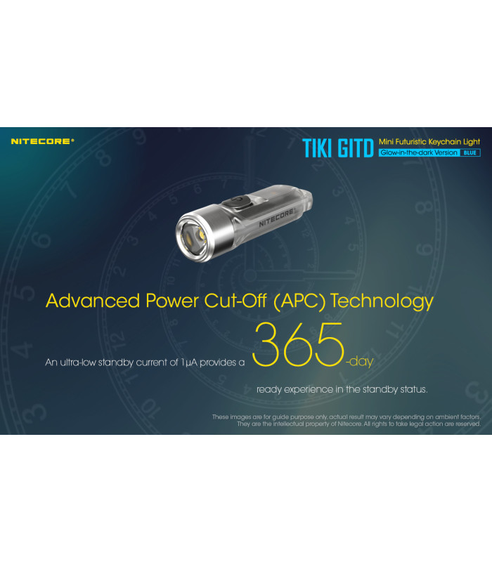 ΦΑΚΟΣ LED NITECORE TIKI GITD Blue, Glow-In-The-Dark, USB-C, 300 lumens
