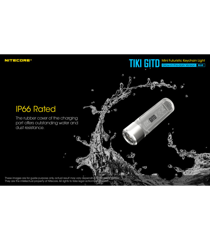 ΦΑΚΟΣ LED NITECORE TIKI GITD Blue, Glow-In-The-Dark, USB-C, 300 lumens