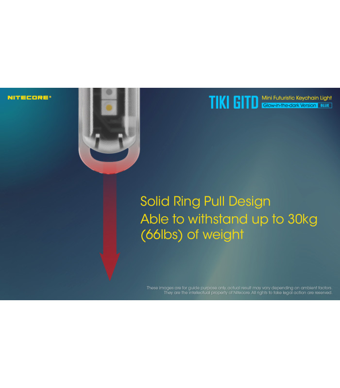 ΦΑΚΟΣ LED NITECORE TIKI GITD Blue, Glow-In-The-Dark, USB-C, 300 lumens