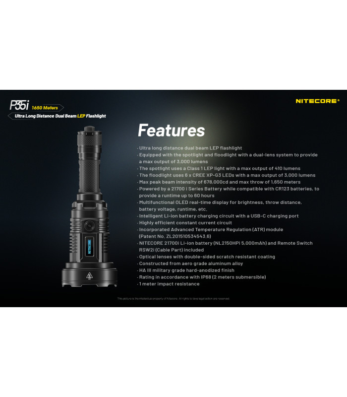 ΦΑΚΟΣ LED NITECORE PRECISE P35i