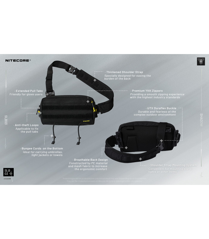 ΤΣΑΝΤΑΚΙ NITECORE EDC, SLB03, High Strength 500D Polyester Fabric, 1.6lt